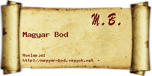 Magyar Bod névjegykártya
